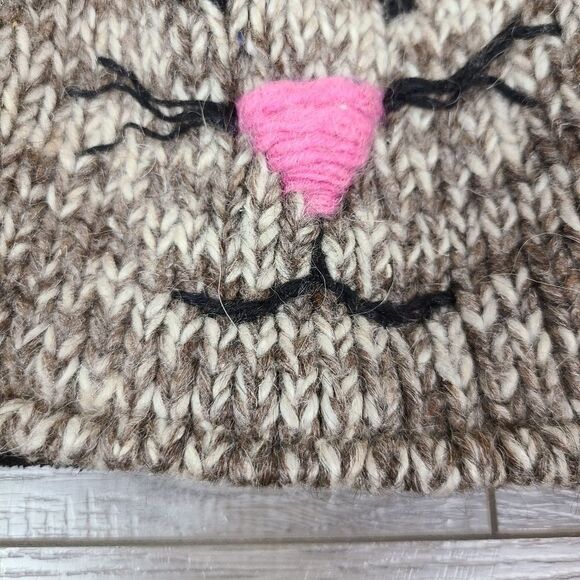 Mexx Girl's Knit Wool Fleece Lined Winter Trapper Hat with Tassels - Picture 4 of 13